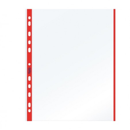 Buste forate con banda colorata Linear buccia 21 x 29,7 cm rosso Favorit conf. 10 pezzi
