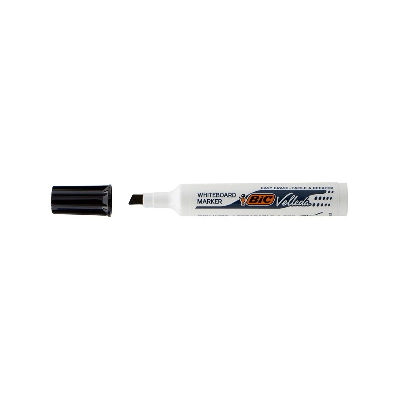 Pennarello Whiteboard Marker Velleda 1791 punta a scalpello da 3,3mm a 4,6mm nero Bic