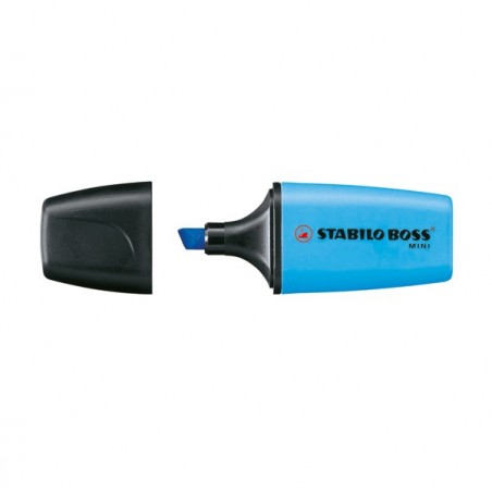 Evidenziatore Boss Mini punta a scalpello tratto 2 5 mm azzurro 31 Stabilo