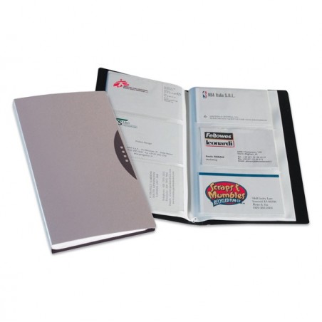 Portabiglietti da visita Office Suites 120 tasche con custodia 11,4x19,2 cm silver Fellowes