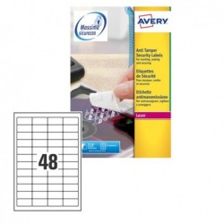 Etichette adesive L6113 in poliestere laser permanenti 45,7 x 21,2 mm 48 et/fg 20 fogli bianco Avery