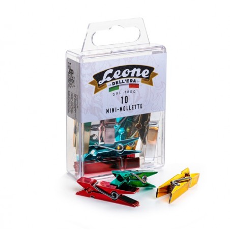 Mini mollette Leone Color colori metallizzati assortiti Leone conf. 10 pezzi