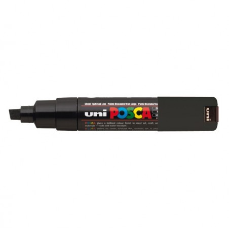 Marcatore a base d'acqua Uni Posca PC8K punta large a scalpello 8,0mm nero Uni Mitsubishi