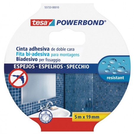 Nastro biadesivo Tesa Powerbond per specchi 1,9 cm x 5 m bianco Tesa