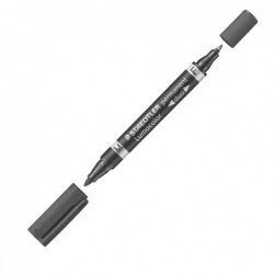 Pennarello Lumocolor Permanent Duo 348 punta feltro punta 0,6mm e 1,5mm nero Staedtler