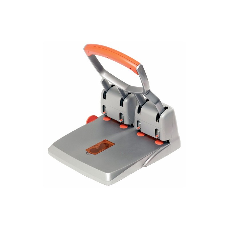 Perforatore HDC150 max 150 fogli 4 fori passo 8 cm grigio/arancio Rapid