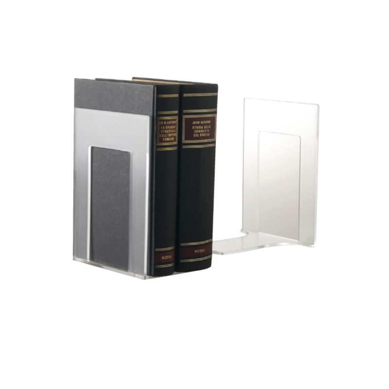 Coppia reggilibri Mr Acrylic 14 x 9 x 13,5 cm trasparente Tecnostyl