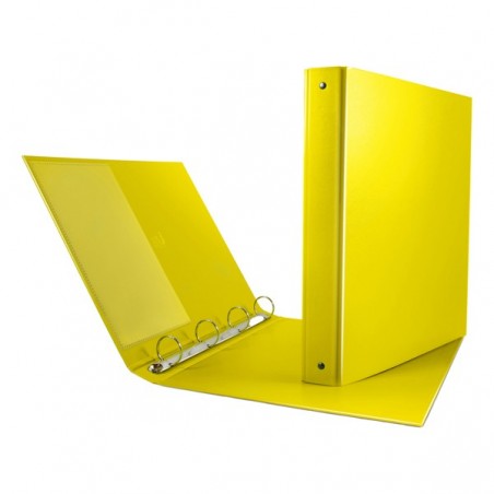 Raccoglitore Nettuno 4 anelli tondi 30 mm dorso 3,5 cm 22x30 cm giallo Sei Rota