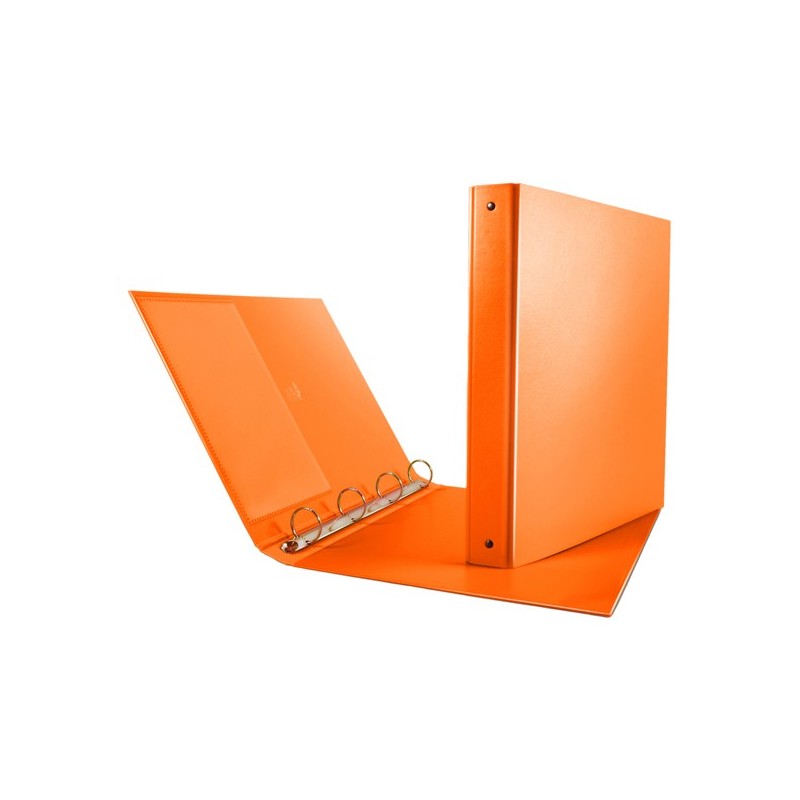Raccoglitore Nettuno 4 anelli tondi 30 mm dorso 3,5 cm 22x30 cm arancio Sei Rota