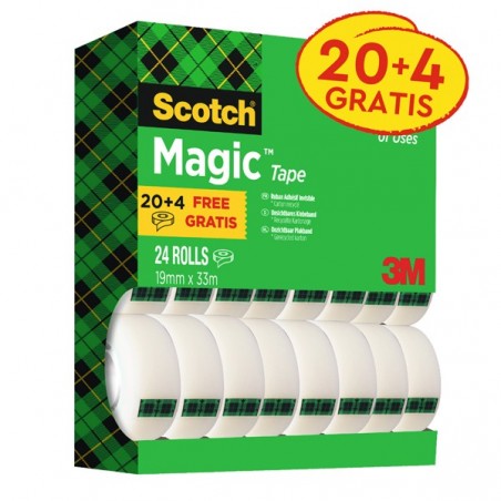 Nastro adesivo Magic™ 810 permanente 1,9 cm x 33 m trasparente Scotch Value Pack 20+4 rotoli