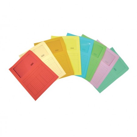 Cartelline a L con finestra Sintex cartoncino 120 gr 22x31cm giallo Blasetti conf. 50 pezzi