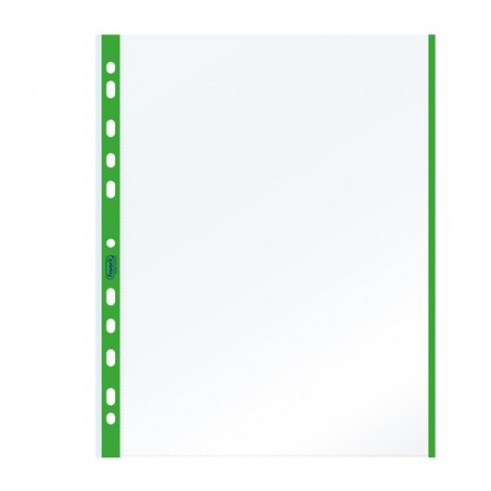Buste forate con banda colorata Linear buccia 21 x 29,7 cm verde Favorit conf. 10 pezzi