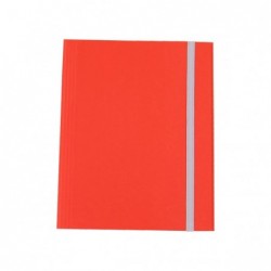 Cartella con elastico fibrone 3 lembi 27x37 cm rosso Cartotecnica del Garda