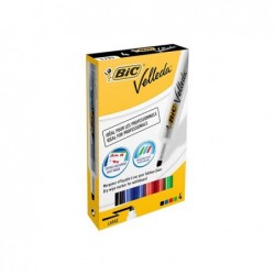 Pennarello Whiteboard Marker Velleda 1791 punta a scalpello da 3,3 a 4,6mm astuccio 4 colori Bic