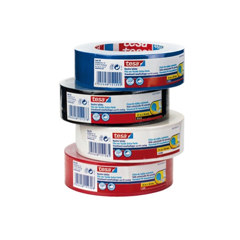 Nastro adesivo telato 3,8 cm x 25 m nero Tesa
