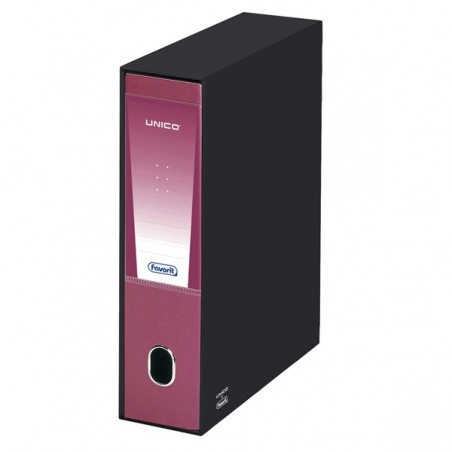 Registratore Unico dorso 8 cm protocollo 23x33 cm bordeaux metallizzato Favorit