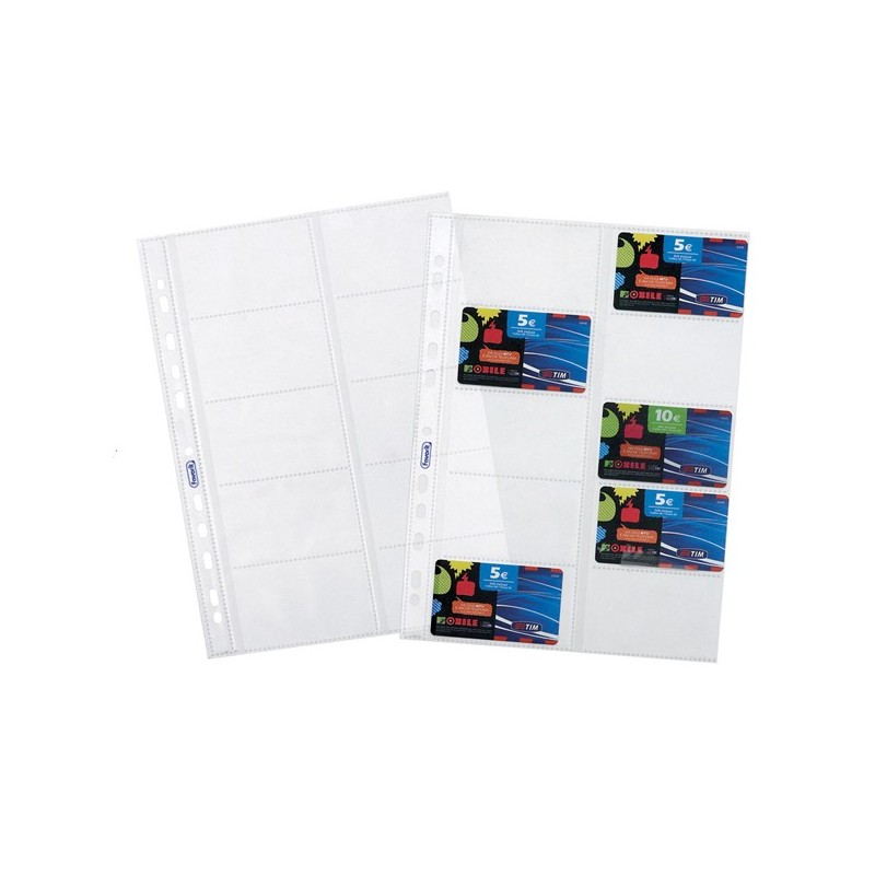 Buste forate porta cards PPL 10 tasche 21,5x29,7 cm trasparente Favorit conf. 10 pezzi