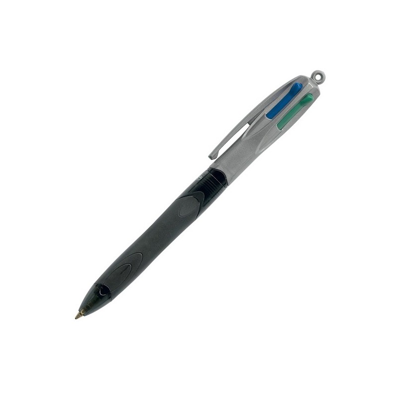 Penna a sfera a scatto 4 Colors Grip Pro punta 1,0mm nero, blu, rosso, verde Bic