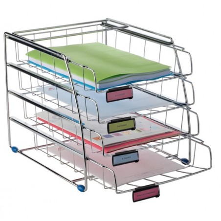 Set da 4 vaschette scorrevoli 31,5 x 39 x 31,5 cm vaschette 6,5 cm metallo Alba