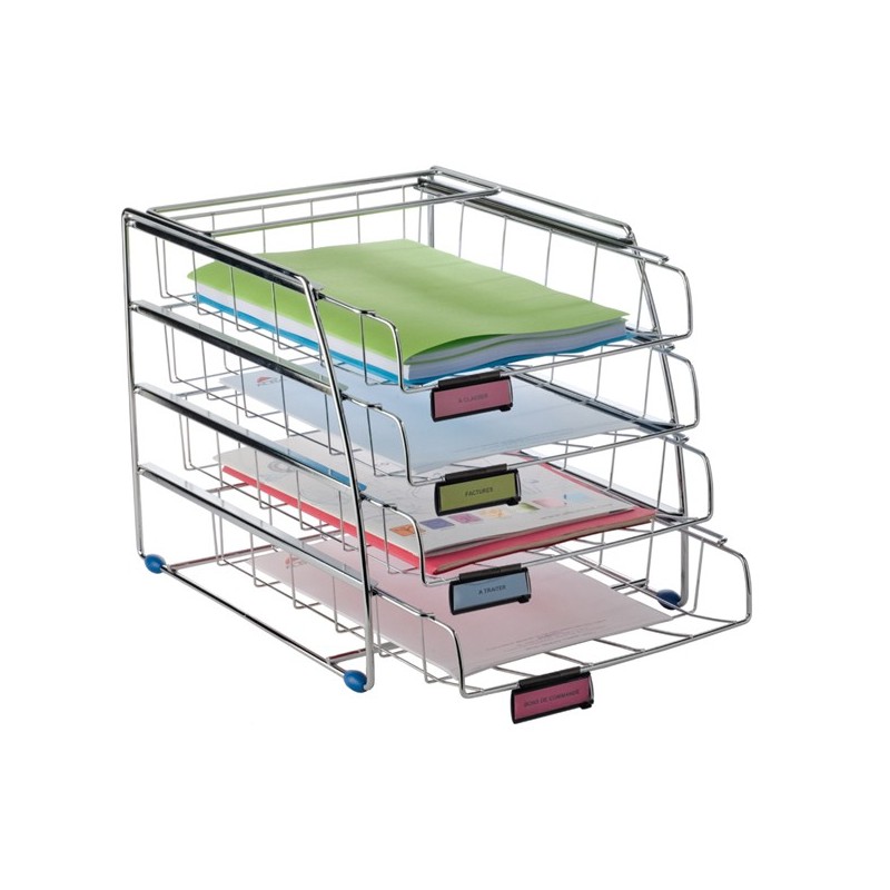 Set da 4 vaschette scorrevoli 31,5 x 39 x 31,5 cm vaschette 6,5 cm metallo Alba