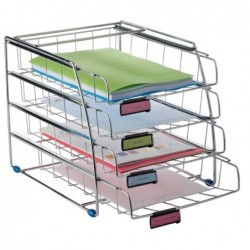 Set da 4 vaschette scorrevoli 31,5 x 39 x 31,5 cm vaschette 6,5 cm metallo Alba