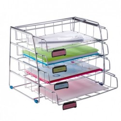 Set da 4 vaschette scorrevoli 39 x 30 x 31,5 cm vaschette 6,5 cm metallo Alba