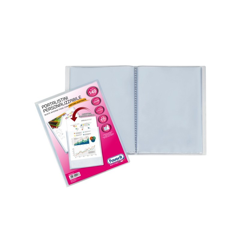 Portalistini personalizzabile Sviluppo buccia 22x30 cm 140 buste trasparente Favorit