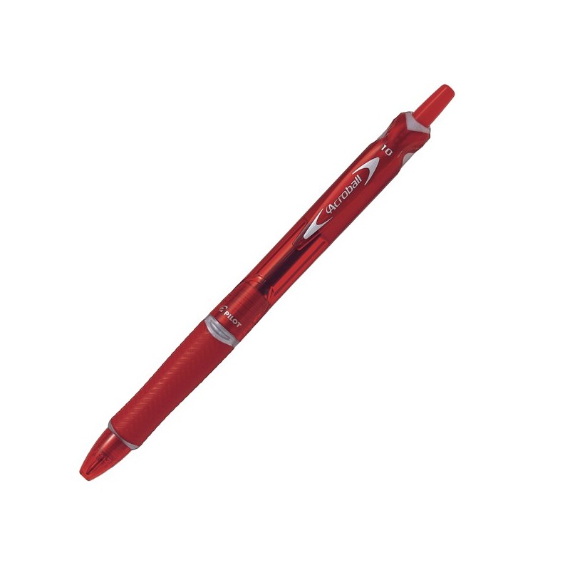 Penna a sfera a scatto Acroball Plastic punta 1.0mm rosso Pilot