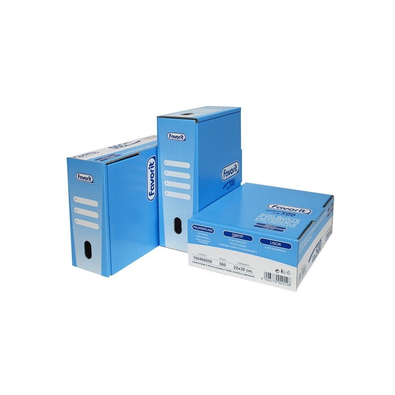 Buste forate La 500 Superior liscio 22x30 cm trasparente Favorit conf. 500 pezzi