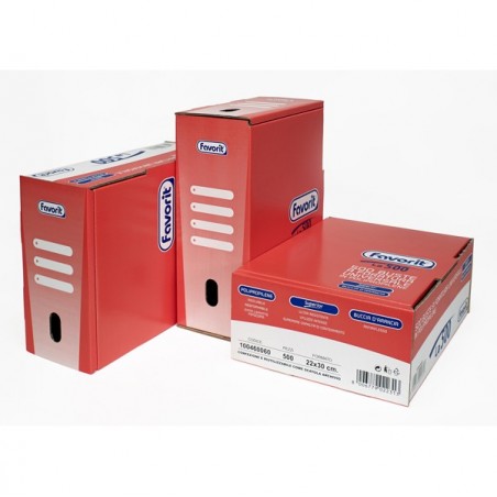 Buste forate La 500 Superior buccia 22x30 cm trasparente Favorit conf. 500 pezzi