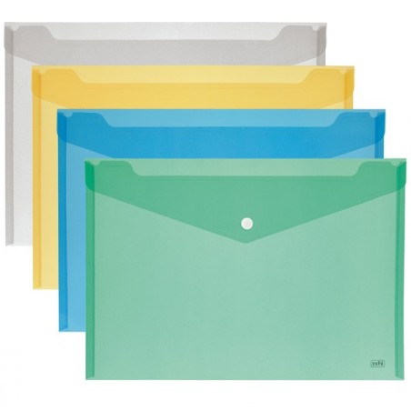 Busta con bottone formato orizzontale 15,5x11,5 cm colori assortiti Lebez