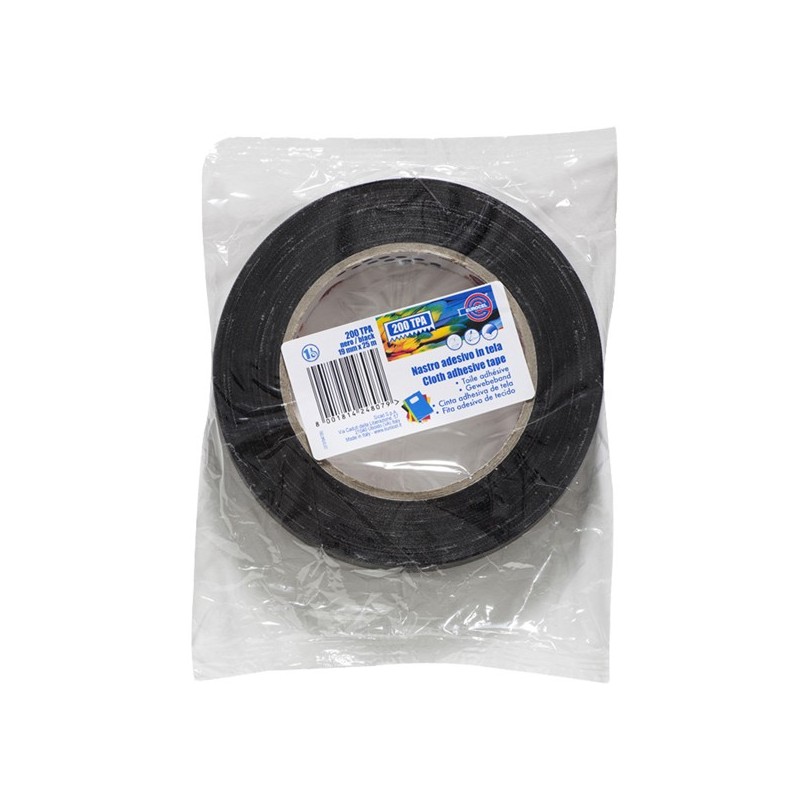 Nastro adesivo telato TPA 200 1,9 cm x 25 m nero Eurocel