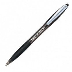 Penne a sfera a scatto Atlantis Soft punta 1,0mm nero clip in metallo Bic conf. 12 pezzi