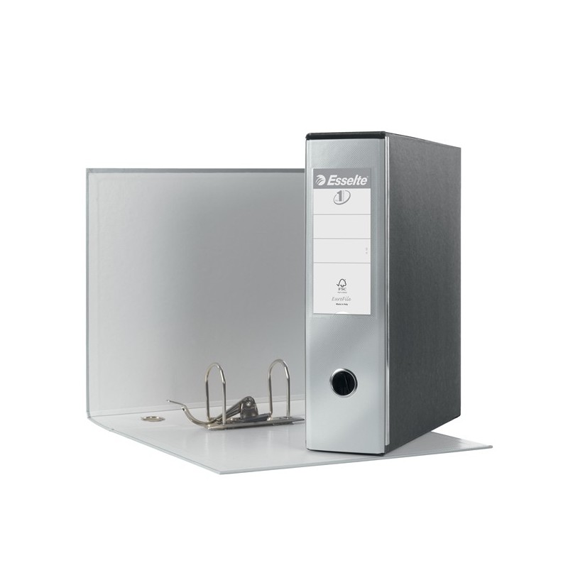 Registratore Eurofile G53 dorso 8 cm commerciale 23x30 cm grigio metallizzato Esselte