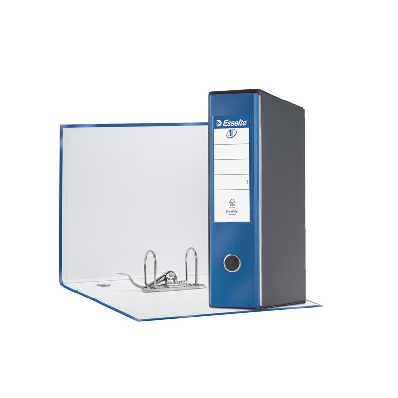 Registratore Eurofile G55 dorso 8 cm protocollo 23x33 cm blu metallizzato Esselte
