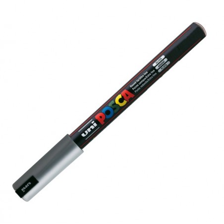 Marcatore a base d'acqua Uni Posca Pen PC1M punta extra fine 0,7mm argento Uni Mitsubishi