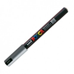 Marcatore a base d'acqua Uni Posca Pen PC1M punta extra fine 0,7mm argento Uni Mitsubishi