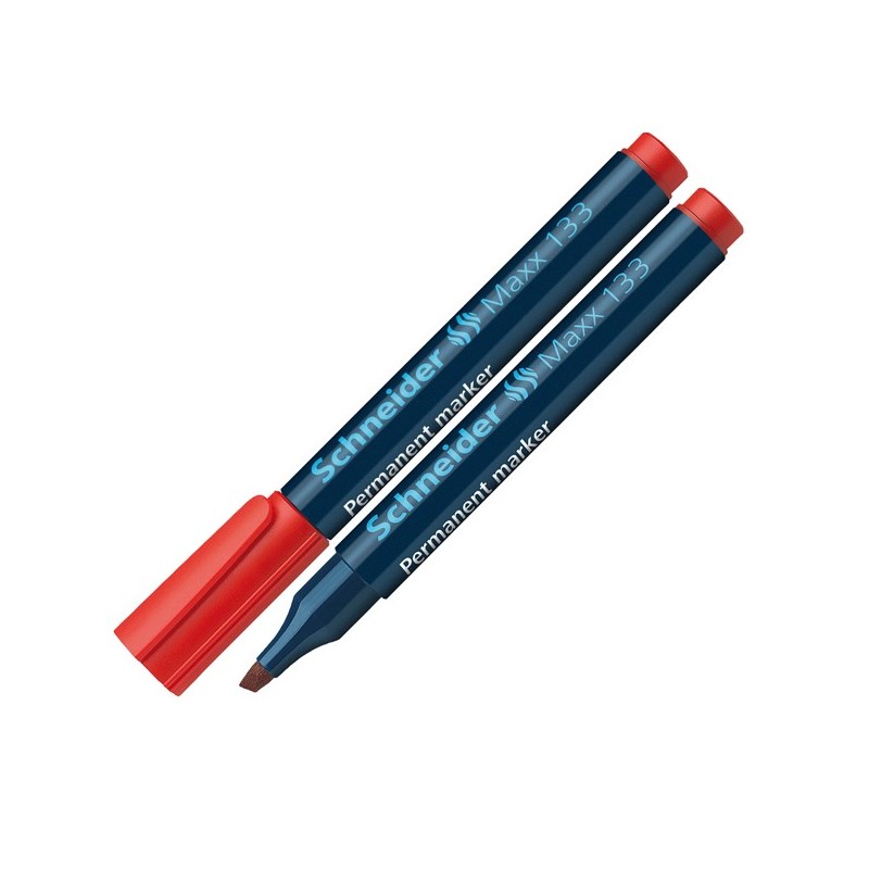 Marcatore permanente Maxx 133 punta a scalpello tratto 1,004,00mm rosso Schneider