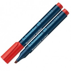 Marcatore permanente Maxx 133 punta a scalpello tratto 1,004,00mm rosso Schneider