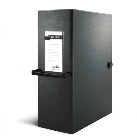 Scatola archivio Big Next dorso 12 cm 25x35 cm nero/nero Sei Rota