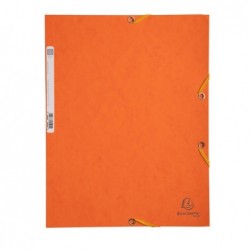 Cartellina con elastico cartoncino lustrè 3 lembi 400 gr 24x32 cm arancio Exacompta