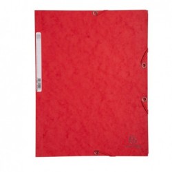 Cartellina con elastico cartoncino lustrè 3 lembi 400 gr 24x32 cm rosso Exacompta