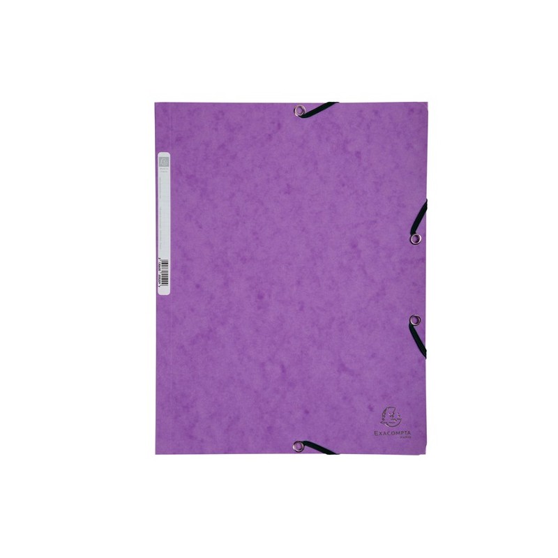 Cartellina con elastico cartoncino lustrè 3 lembi 400 gr 24x32 cm viola Exacompta