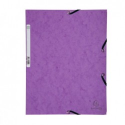 Cartellina con elastico cartoncino lustrè 3 lembi 400 gr 24x32 cm viola Exacompta