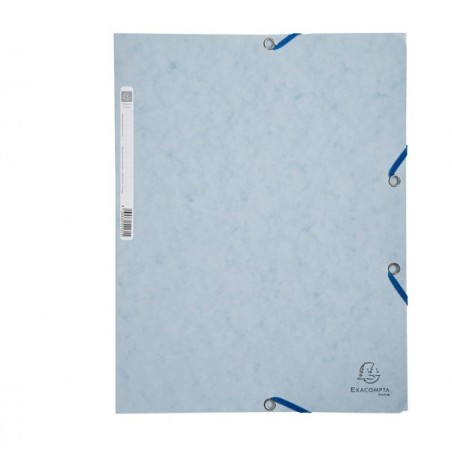 Cartellina con elastico cartoncino lustrè 3 lembi 400 gr 24x32 cm grigio chiaro Exacompta