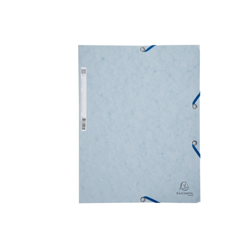 Cartellina con elastico cartoncino lustrè 3 lembi 400 gr 24x32 cm grigio chiaro Exacompta