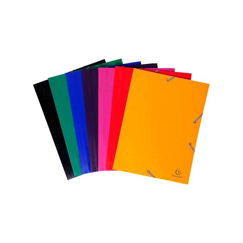 Cartellina 3 lembi con elastici PPL 24x32 cm giallo Exacompta