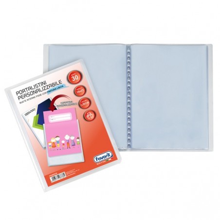 Portalistini personalizzabile Sviluppo liscio 15x21 cm 30 buste trasparente Favorit