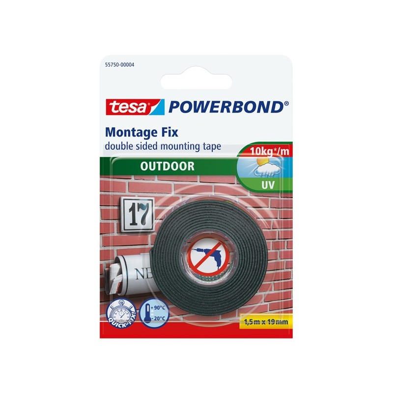 Nastro biadesivo Powerbond per esterni 1,9 cm x 1,5 m bianco Tesa