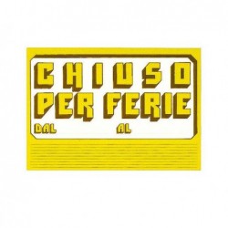 Cartello in cartoncino CHIUSO PER FERIE 23x32 cm giallo CWR